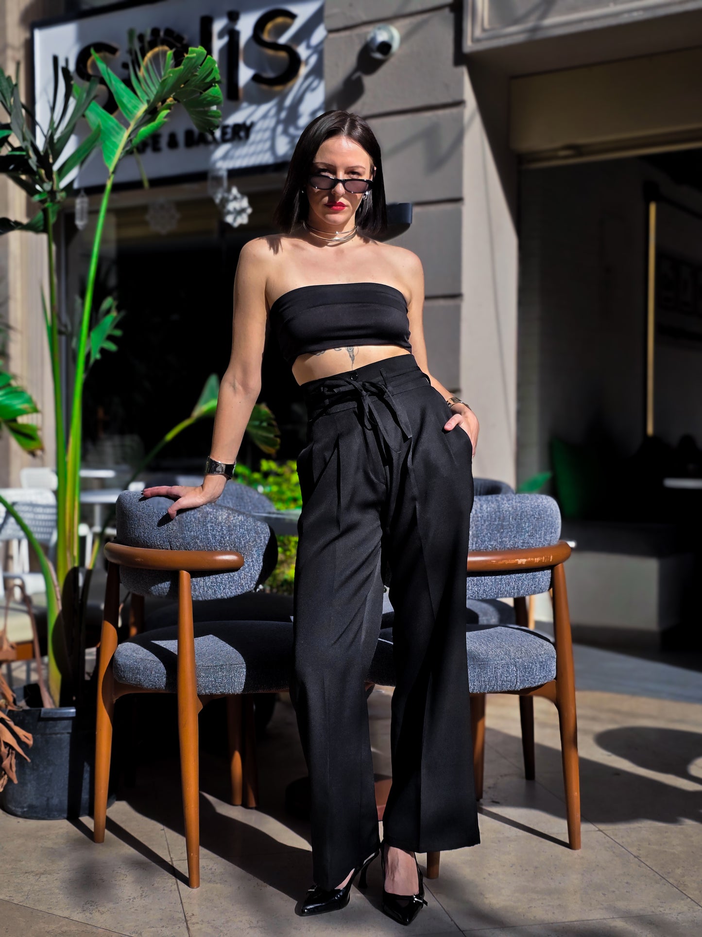 Sagloria Rosalyn Flow Pants – Black Elegance