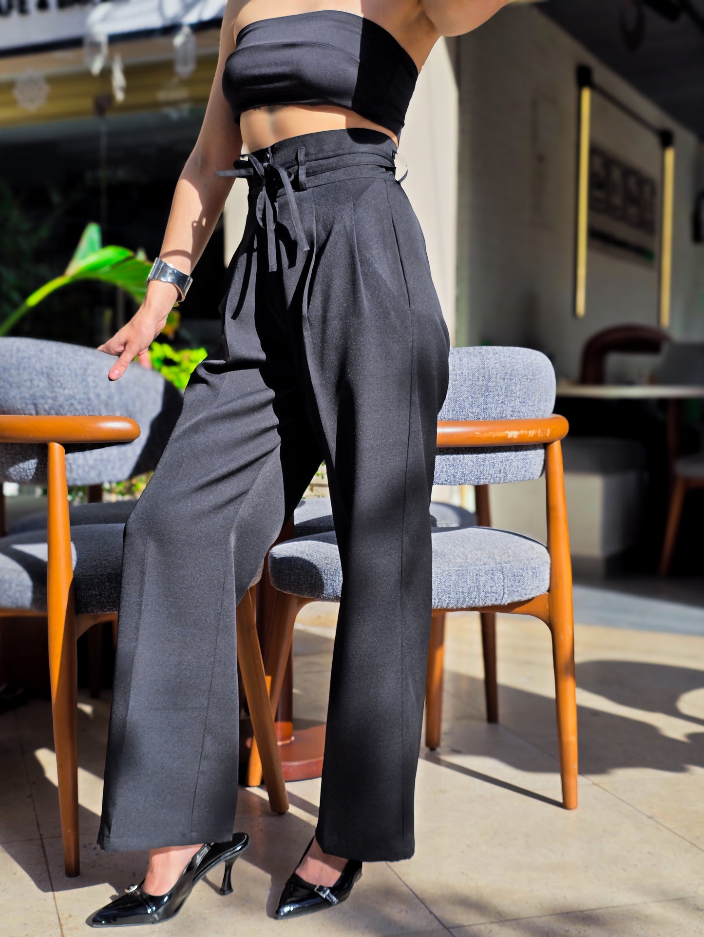 Sagloria Rosalyn Flow Pants – Black Elegance