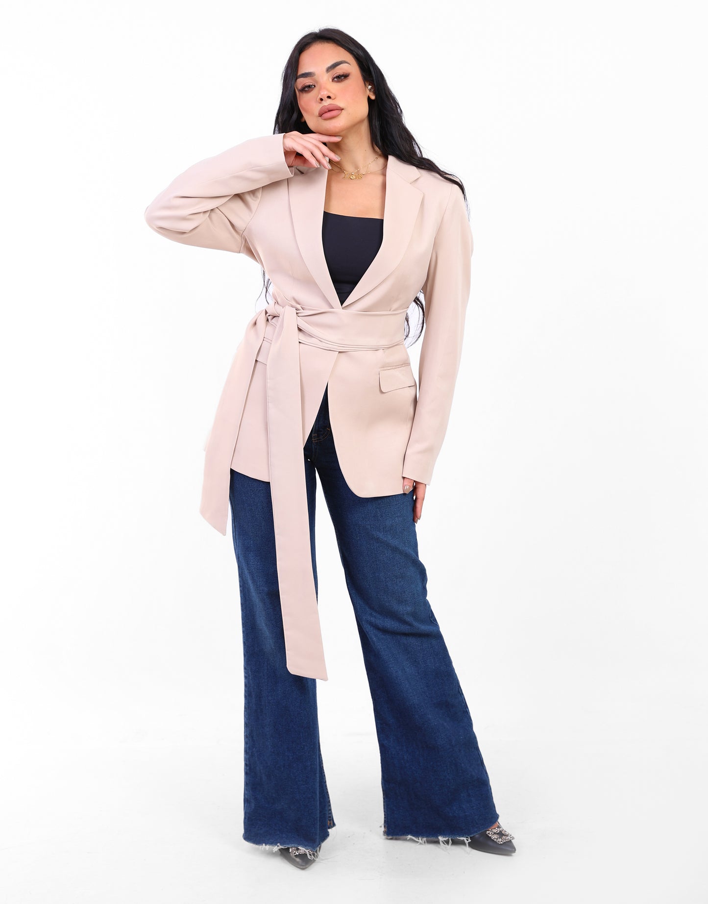 Sagloria Belted Soft Beige Blazer