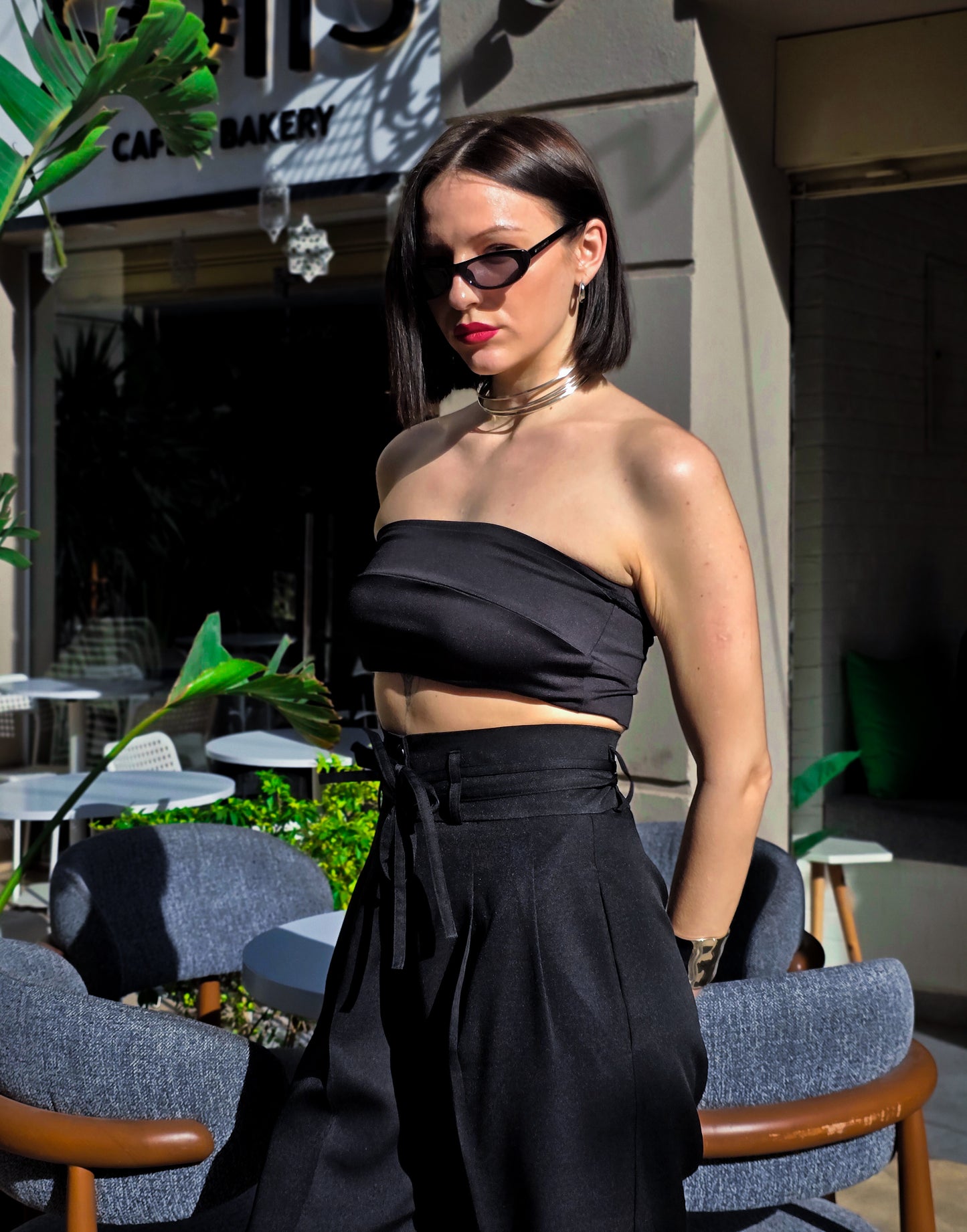 Sagloria Rosalyn Flow Pants – Black Elegance