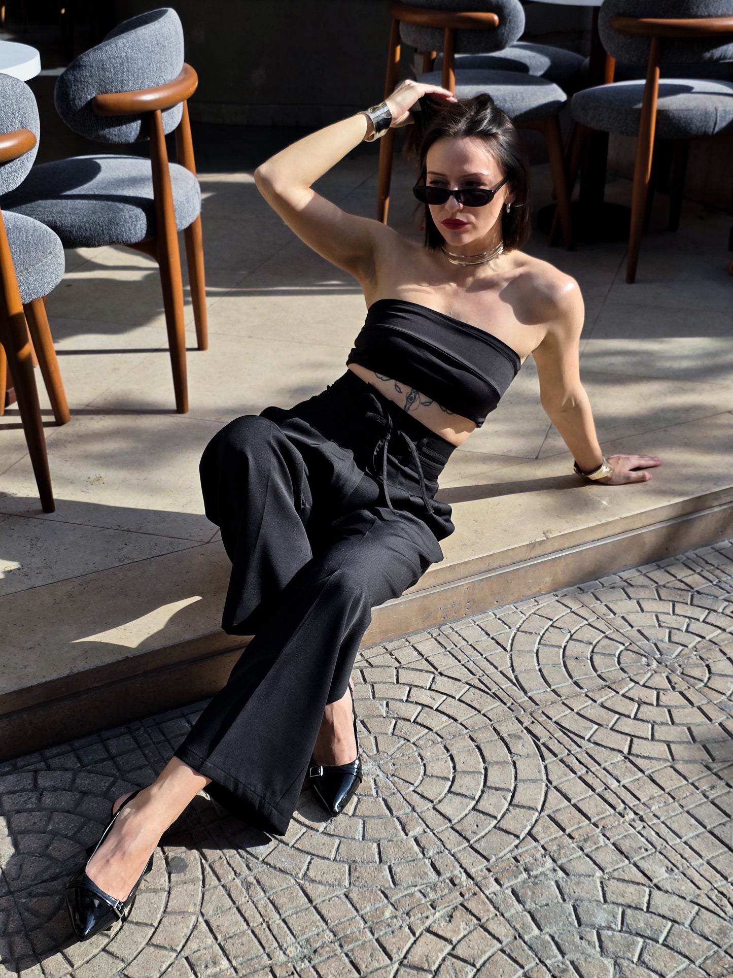 Sagloria Rosalyn Flow Pants – Black Elegance