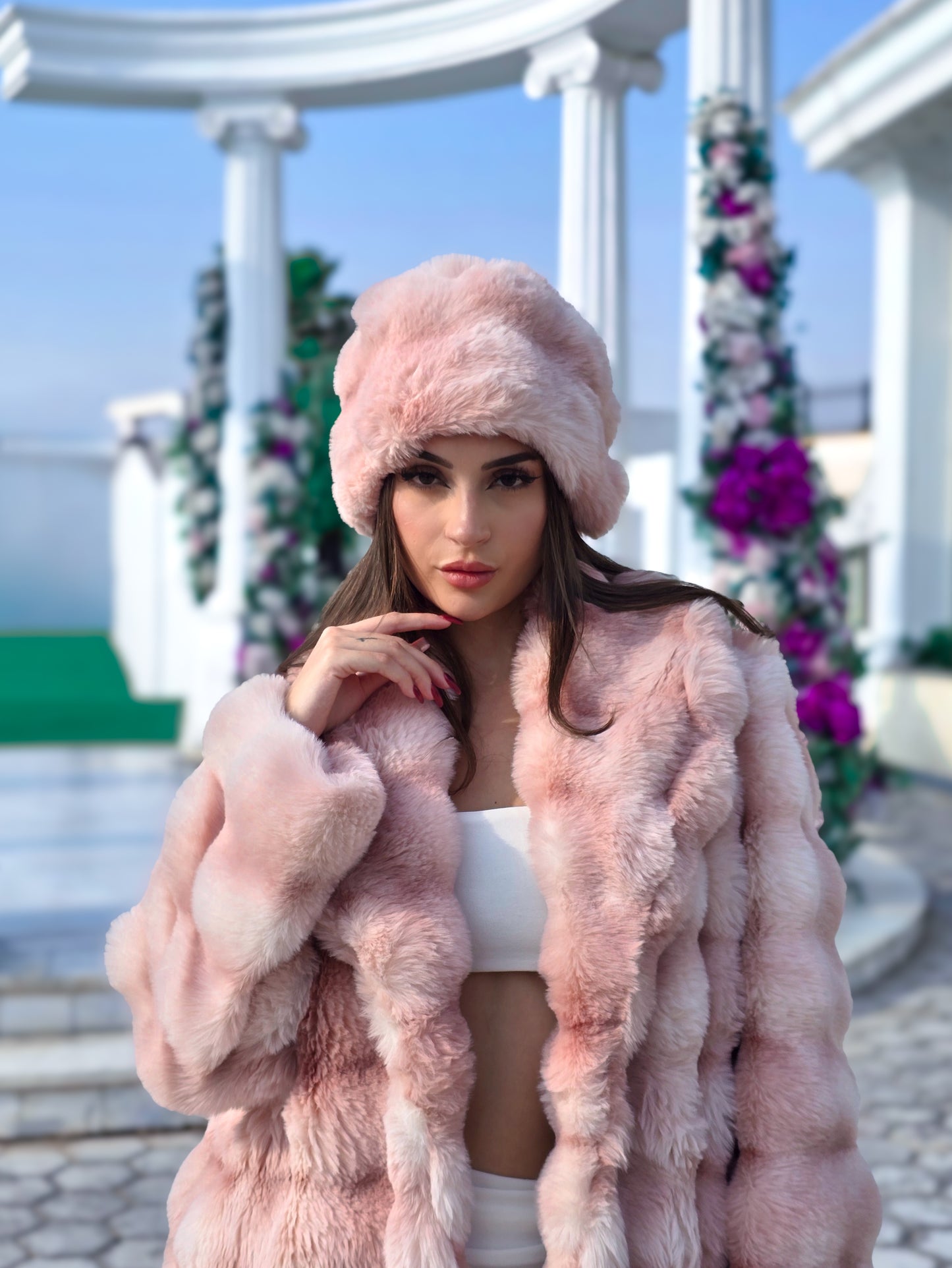 rose glow Bundle Coat + Free Hat