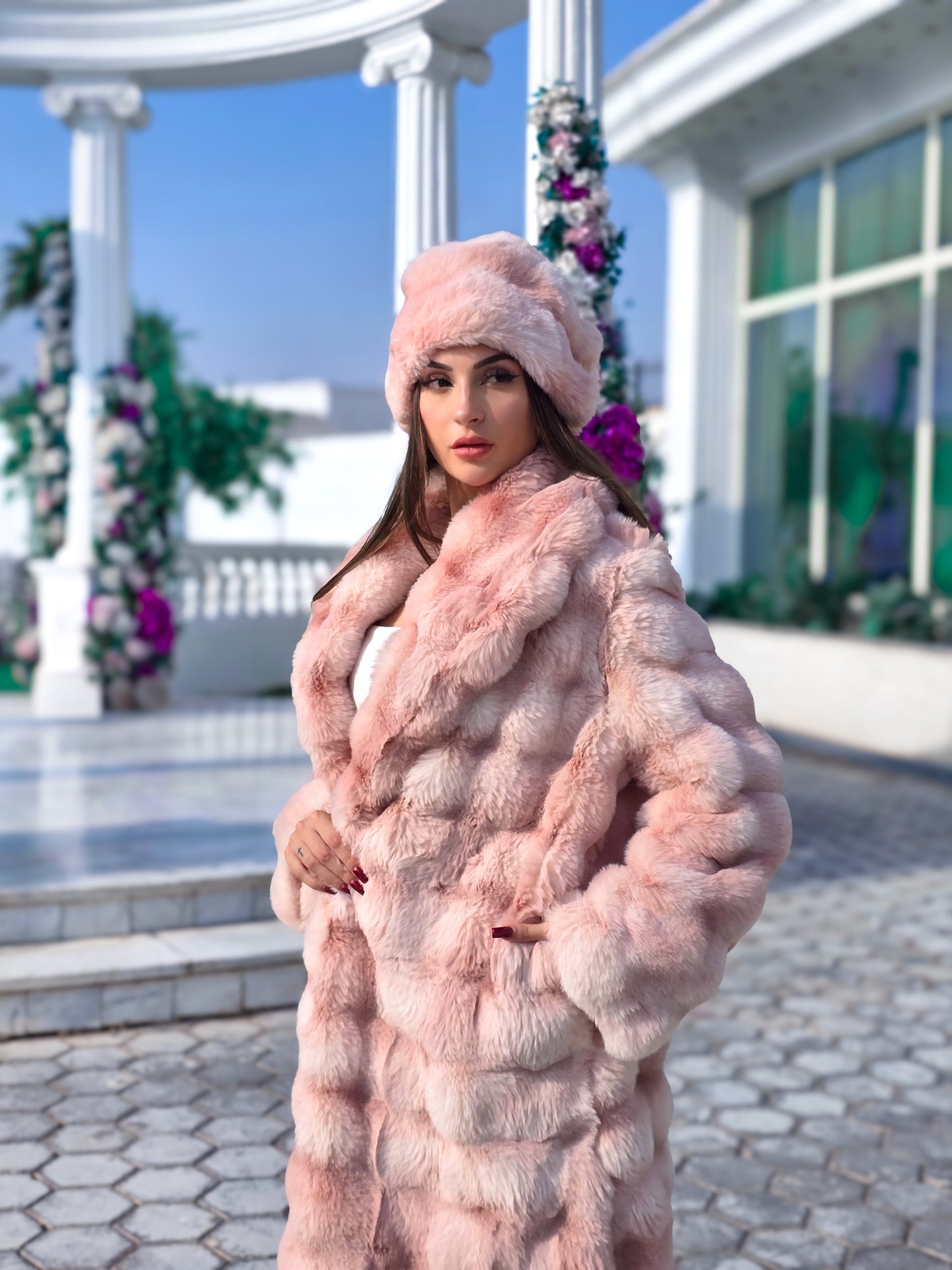rose glow Bundle Coat + Free Hat