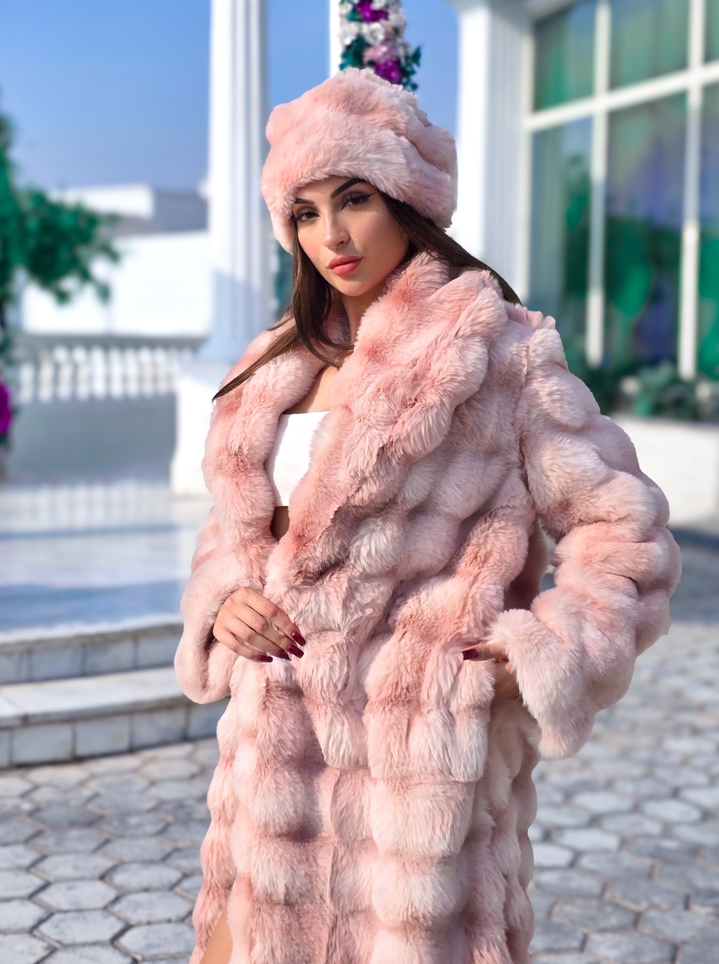 rose glow Bundle Coat + Free Hat