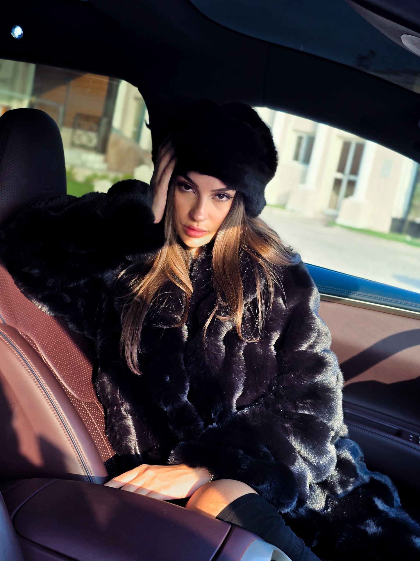 noir elegance  Bundle Coat + Free Hat