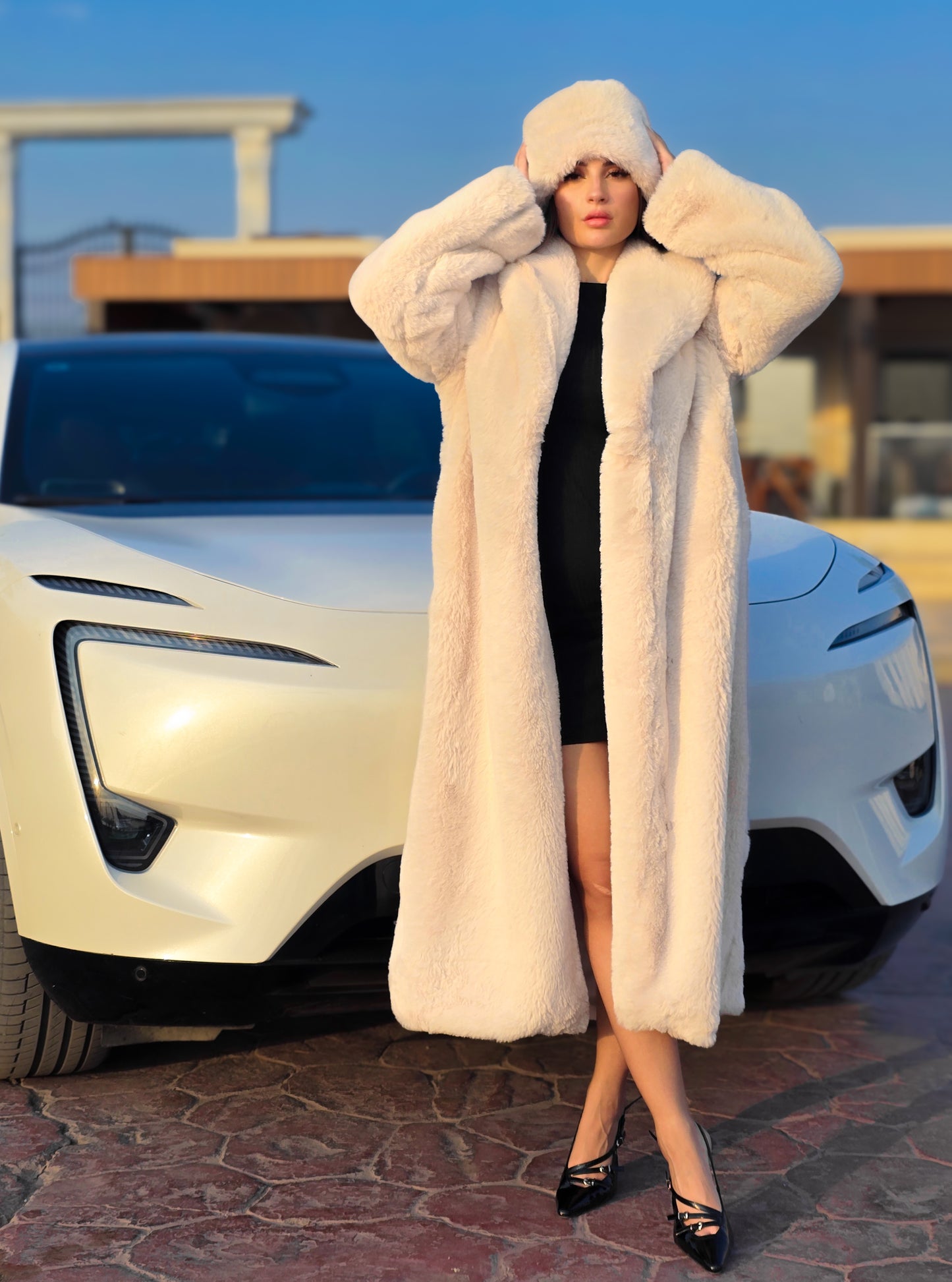 Cream Elegance Bundle Coat + Free Hat