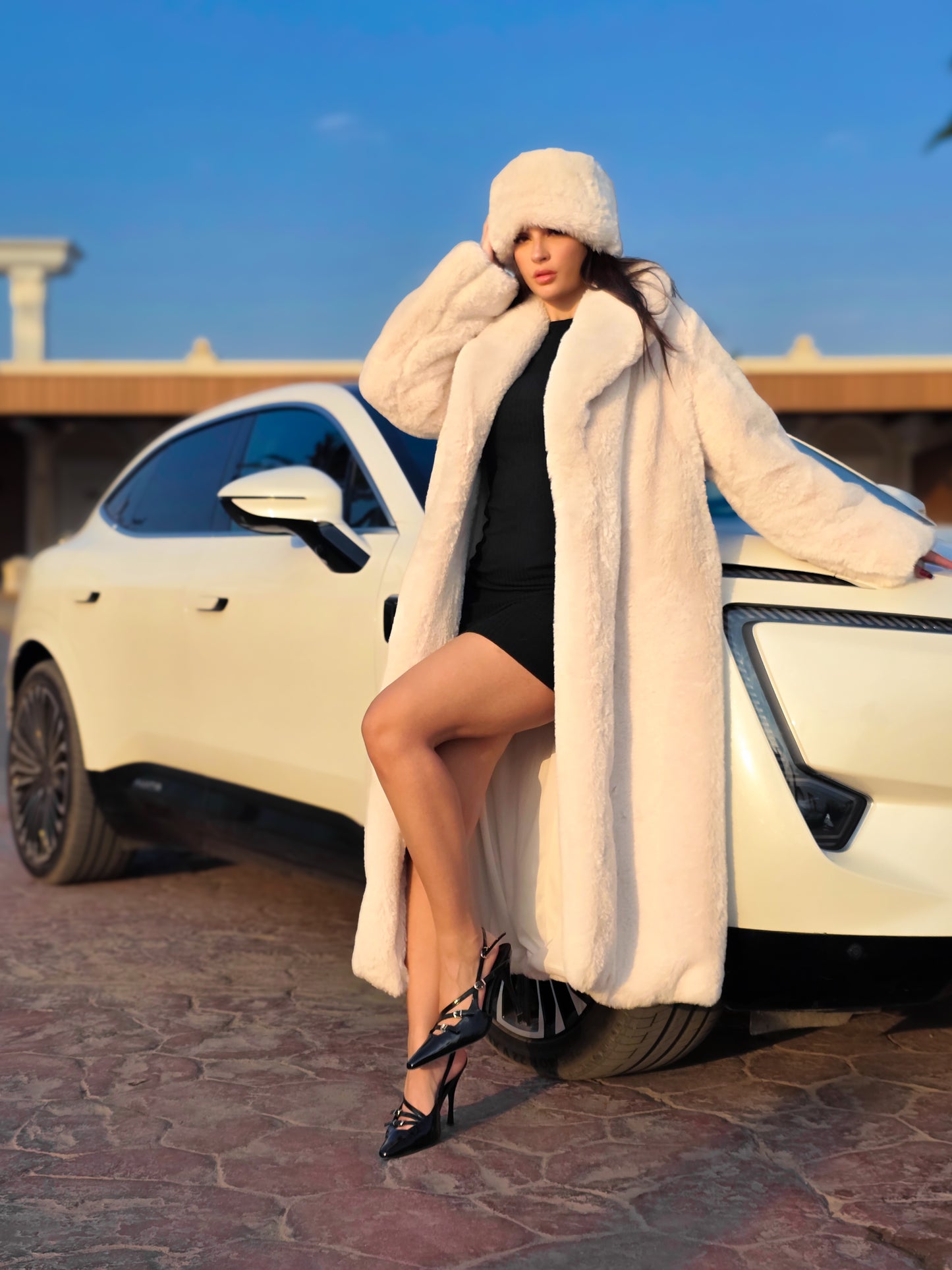 Cream Elegance Bundle Coat + Free Hat