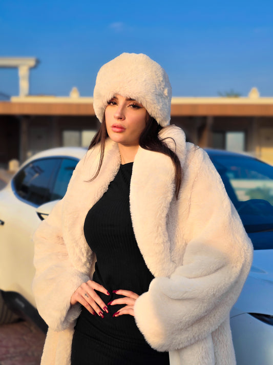 Cream Elegance Bundle Coat + Free Hat