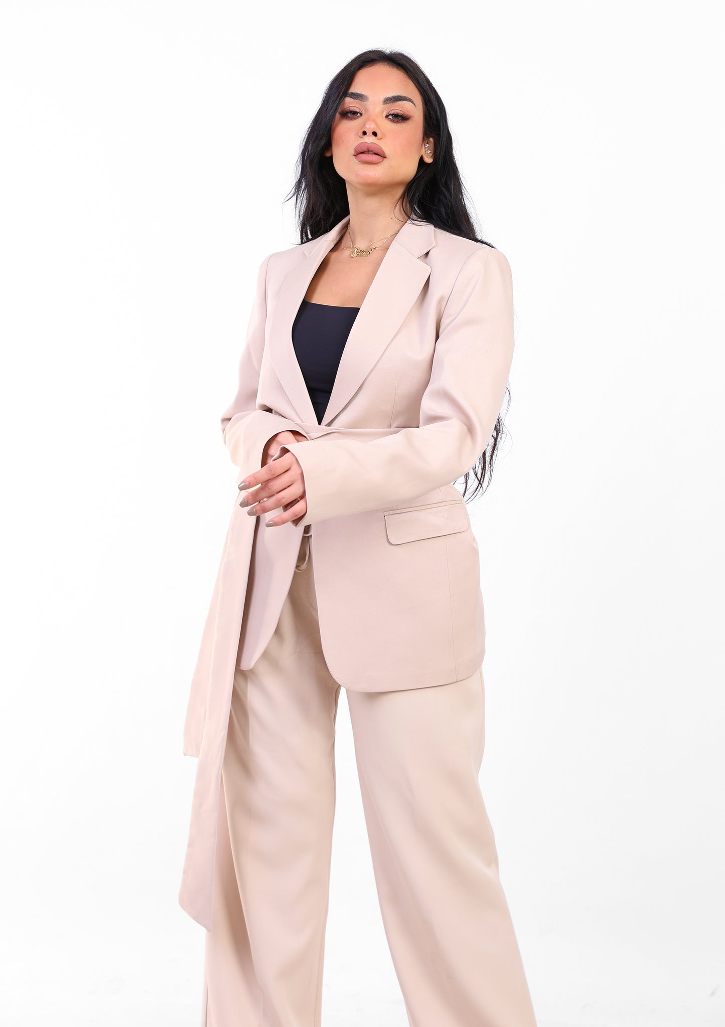 Sagloria Belted Soft Beige Blazer