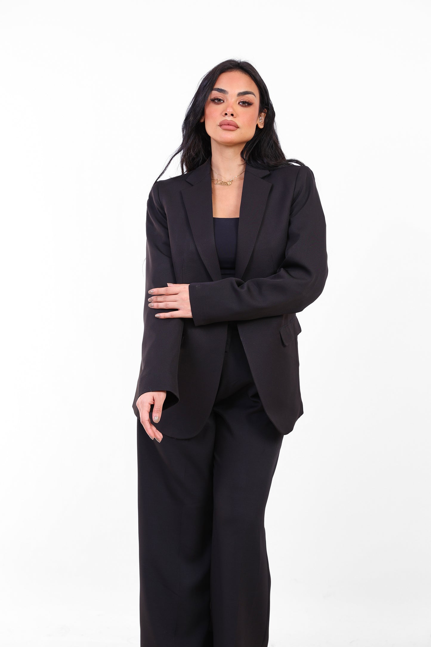 Sagloria Belted Black Blazer