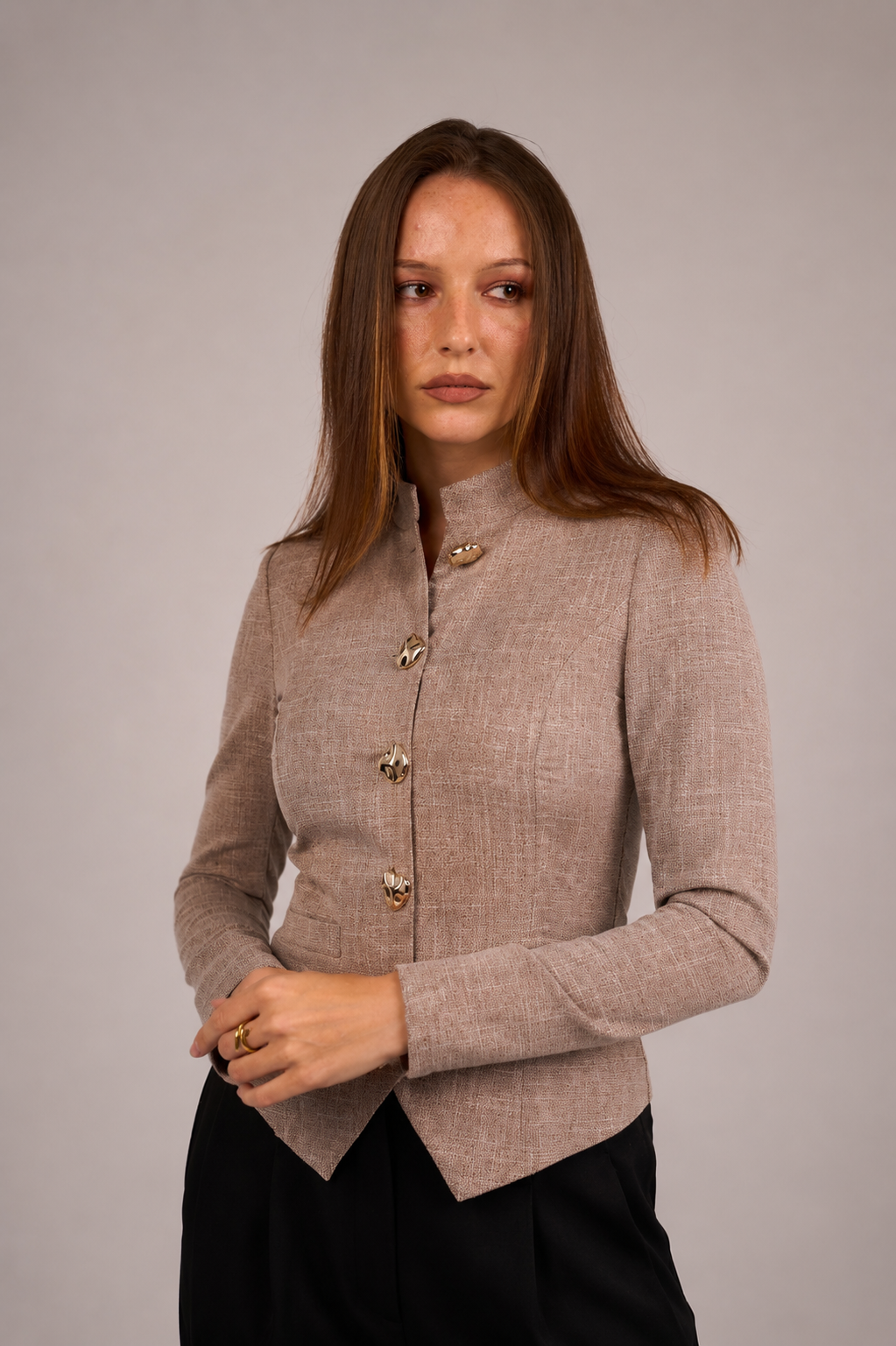 Solène Café Beige with long sleeves