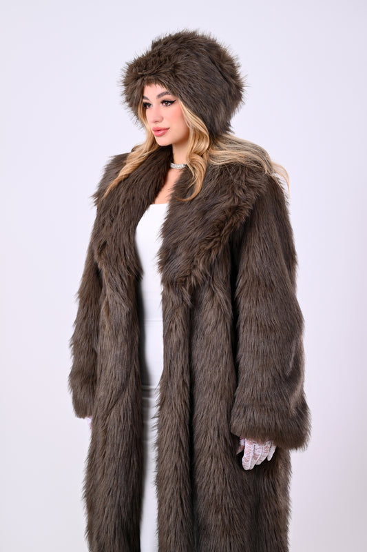 Smoked Olive Mocha_Bundle Coat + Free Hat