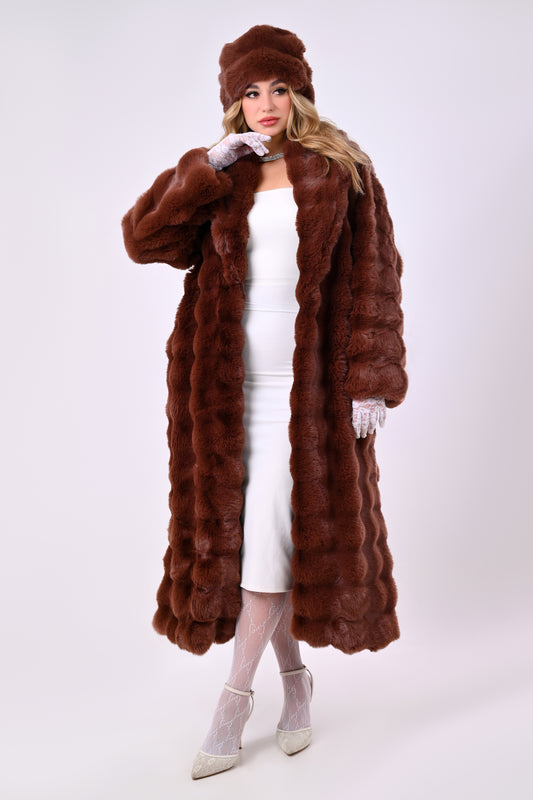 Chestnut Rabbit_Bundle Coat + Free Hat