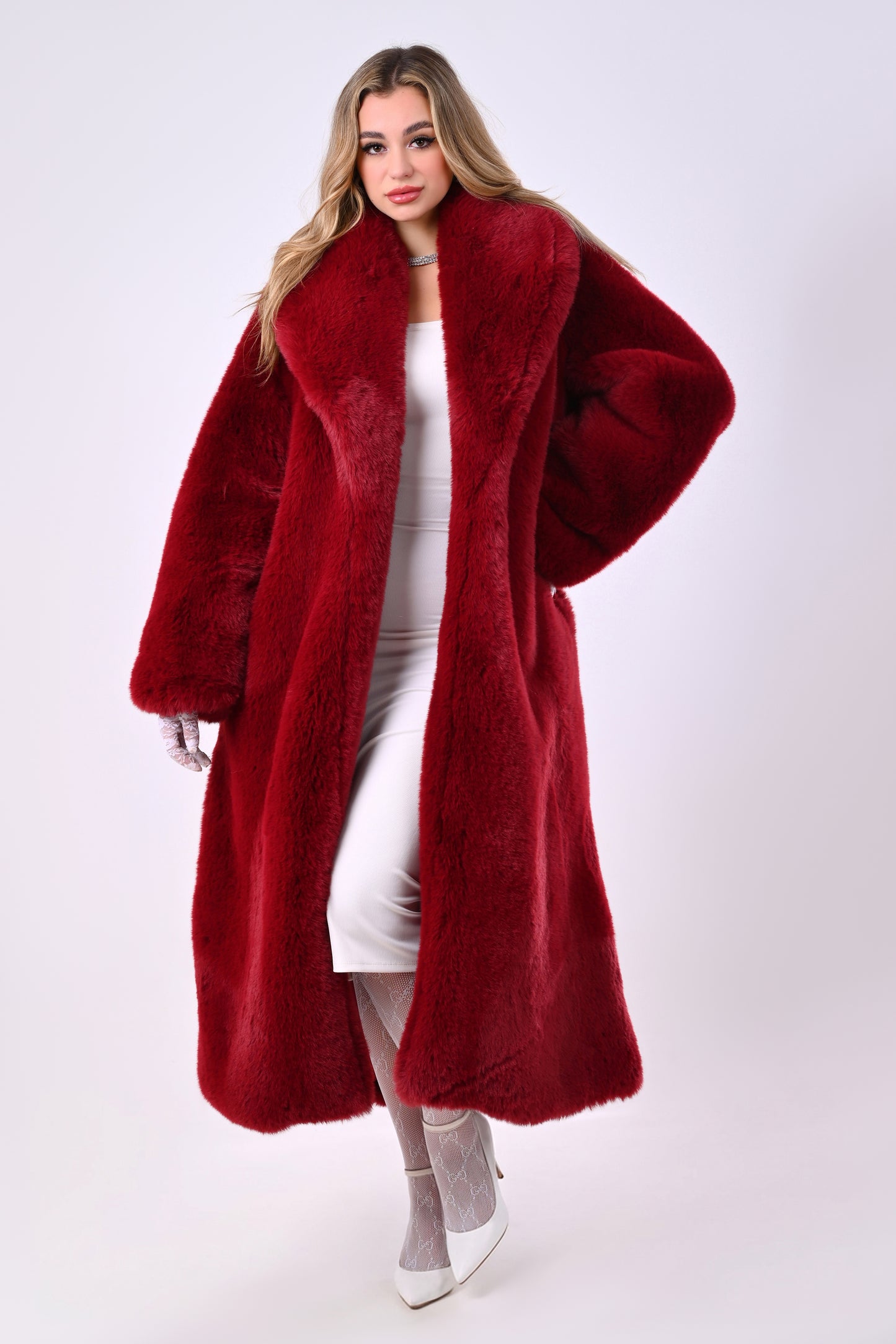 Crimson Luxe Bundle Coat + Free Hat