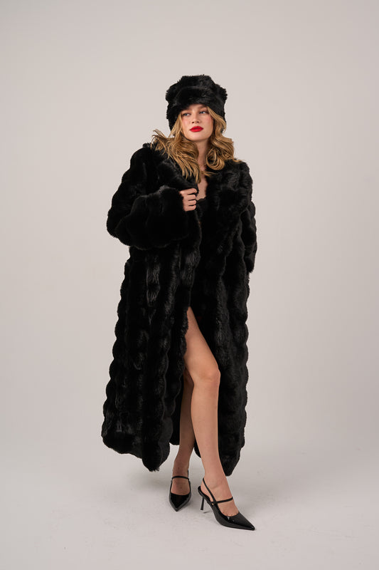 noir elegance  Bundle Coat + Free Hat