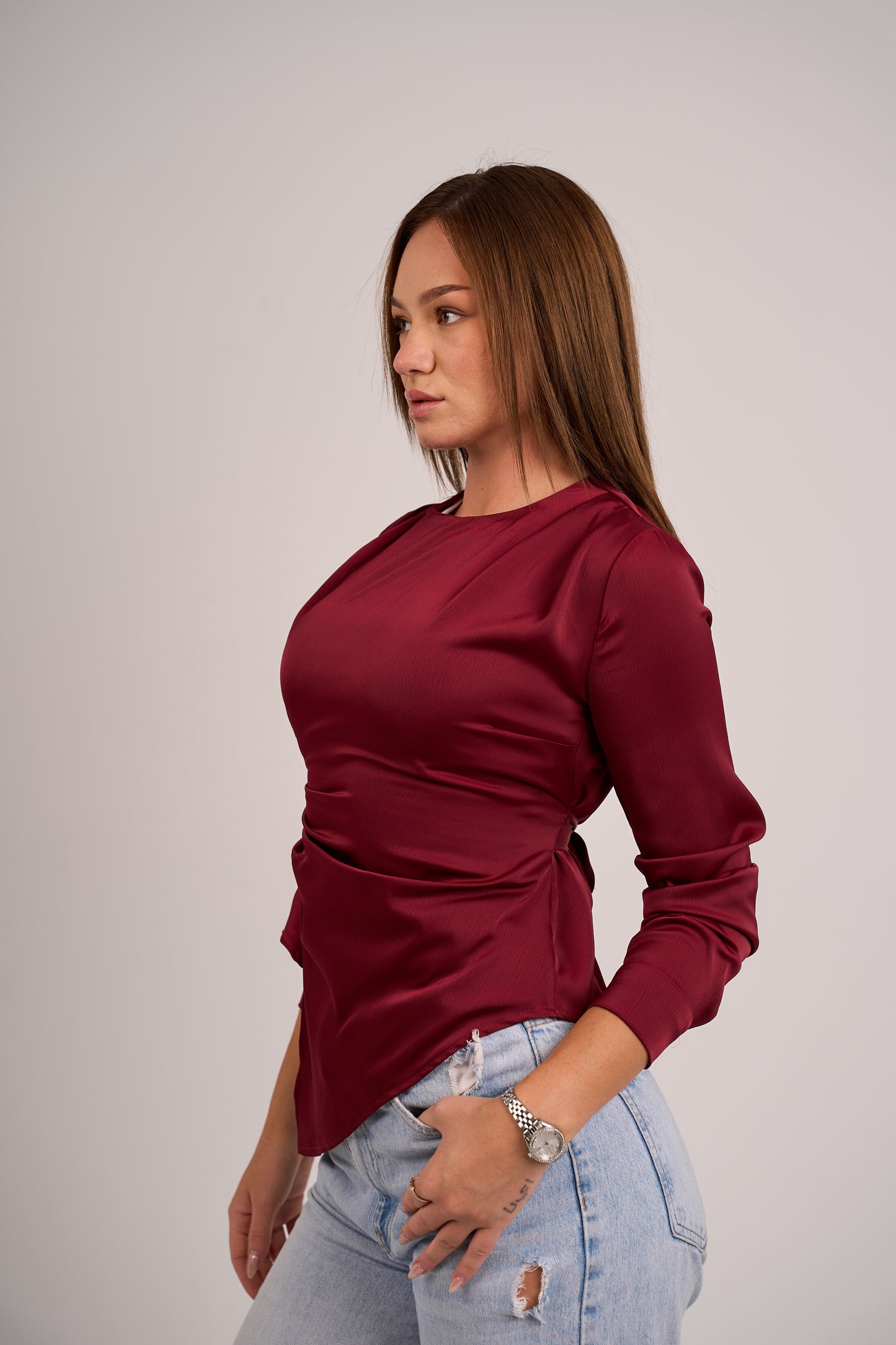Élise Burgundy Long Sleeve